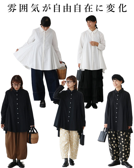 [SANPO LUSSO] Elegant draped shirt