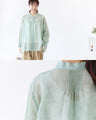 Wavering Shadow Floral Linen Blouse