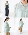 Wavering Shadow Floral Linen Blouse