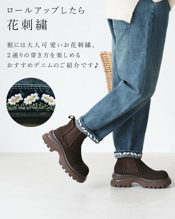 {rearrival special resale on sale January 24th at 8pm} Hidden flower embroidered pants