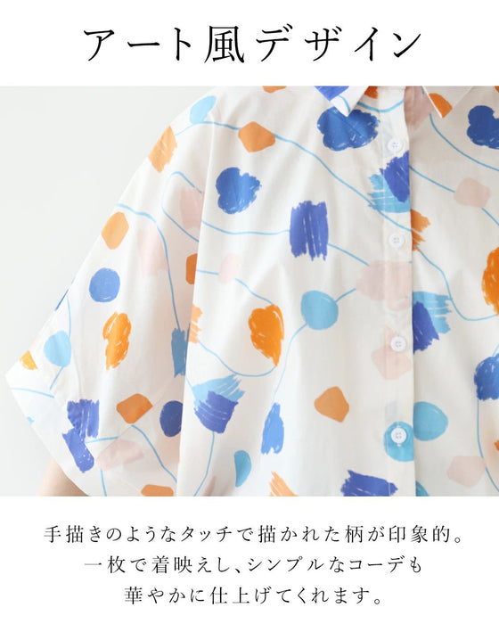 面白手描きの遊び心トップス