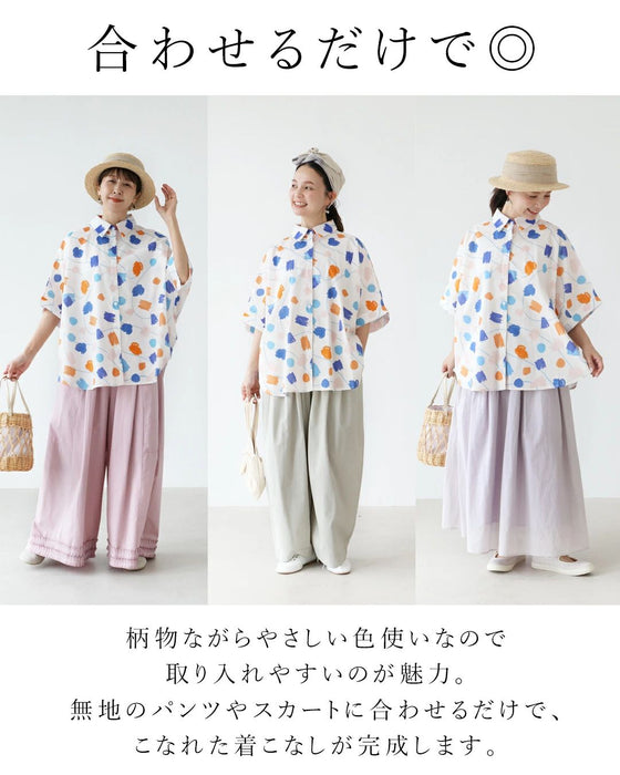 面白手描きの遊び心トップス