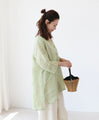 Layered collar and color-coordinated floral embroidery top