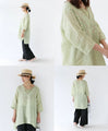 Layered collar and color-coordinated floral embroidery top