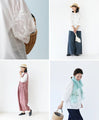 見惚れる 立体リーフ刺繍トップス