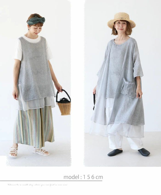 さらりと涼し気裾シアートップス