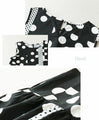 Random polka dots make a statement look