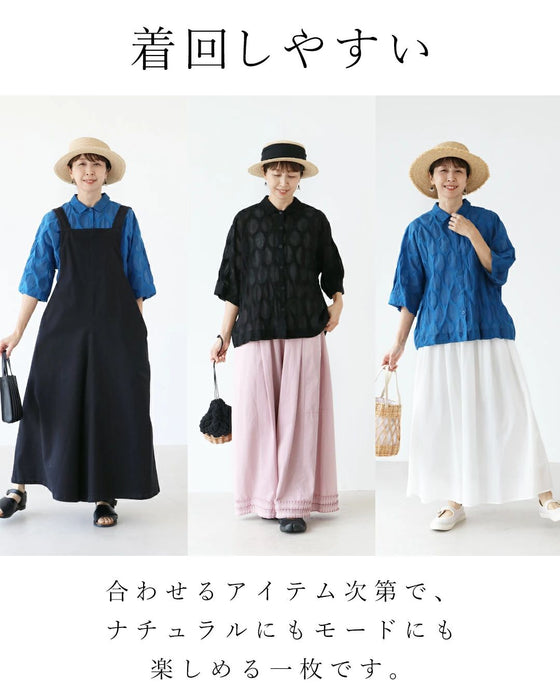 立体コットンシャツトップス