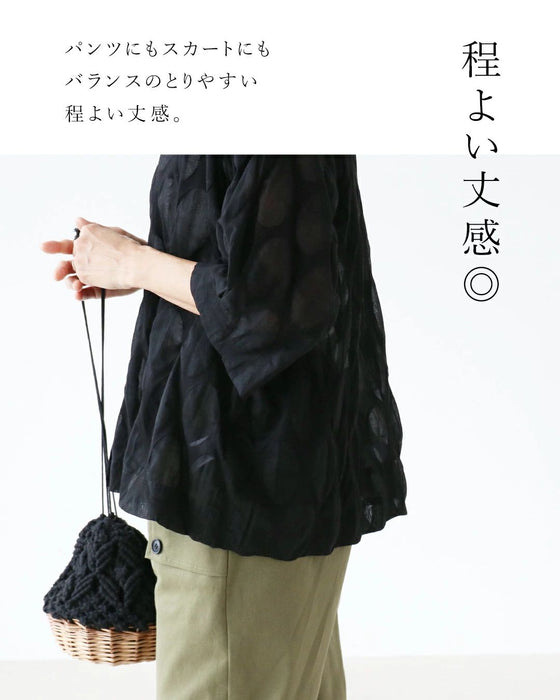 立体コットンシャツトップス