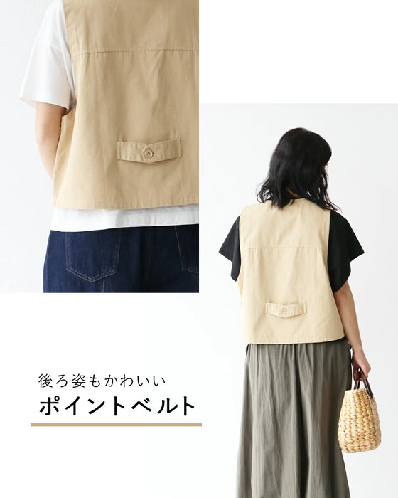 アウトドアにも◎花刺繍ベスト