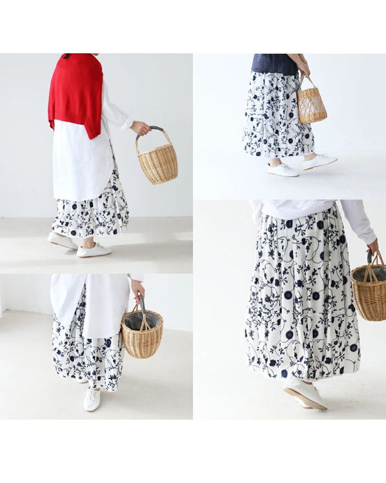 sanpoオリジナル 生命刺繍バルーンスカート