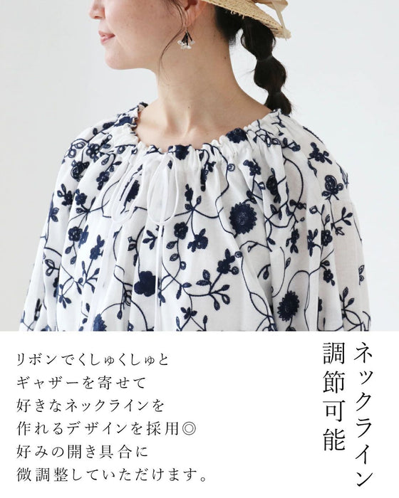 sanpoオリジナル 生命刺繍チュニック