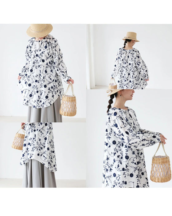 sanpoオリジナル 生命刺繍チュニック