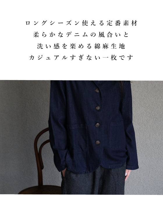 洗い感を楽める柔らか綿麻アウター