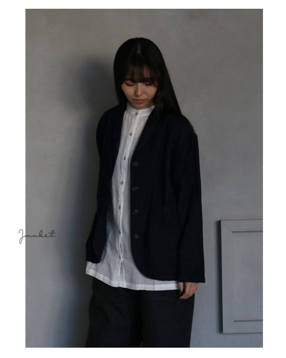 洗い感を楽める柔らか綿麻アウター