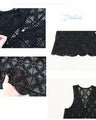 I-line effect cross motif lace vest