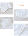 Adorable floral embroidered sheer shirt top