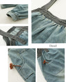 Color-coordinated denim tape overalls