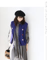 Flower embroidery front open vest