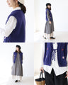 Flower embroidery front open vest