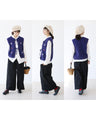 Flower embroidery front open vest