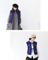 Flower embroidery front open vest