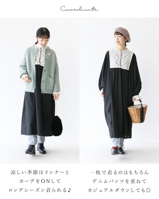 華やかレースのステンドグラスワンピース