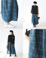 Check denim and buds meet skirt