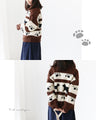 Paw Print Knit Cardigan