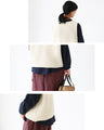 Knit vest with covered buttons