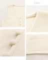 Knit vest with covered buttons