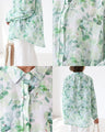 Wind-swept watercolor leaf shirt blouse