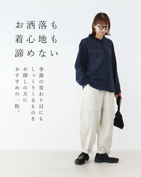 【特別再販9月25日8時販売】極上の着心地 粒花刺繍ブラウス