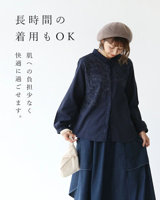 【特別再販9月25日8時販売】極上の着心地 粒花刺繍ブラウス