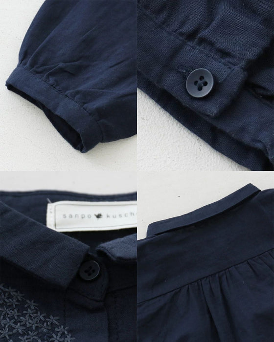 【特別再販9月25日8時販売】極上の着心地 粒花刺繍ブラウス