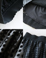 Enjoy a see-through, stylish faux leather skirt