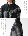 Enjoy a stylish faux leather shirt with see-through fabric