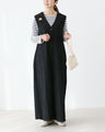 Woven fabric overalls with vertical lines