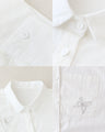 Delicate and three-dimensional butterfly embroidered blouse