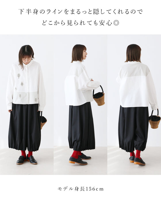 贅沢裾タックで たっぷりバルーンパンツ