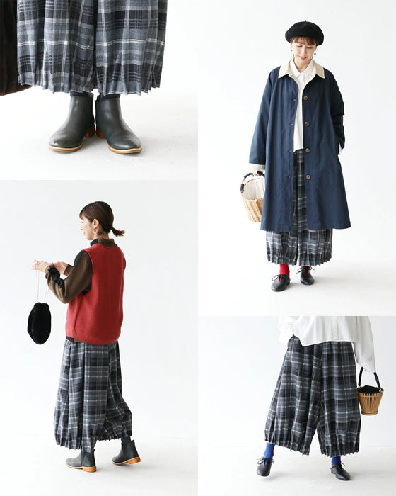 【特別再販9月20日8時販売】ふんわり微起毛生地 贅沢裾タックでたっぷりバルーンパンツ