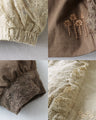 Padded outerwear with floral embroidery and lace