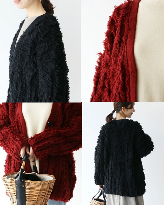 A fluffy cardigan that won't easily get bloated