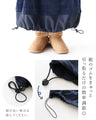 A skirt made of different materials that can be worn as a flare or a bud