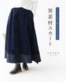 A skirt made of different materials that can be worn as a flare or a bud
