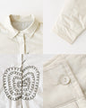Round apple embroidery padded shirt