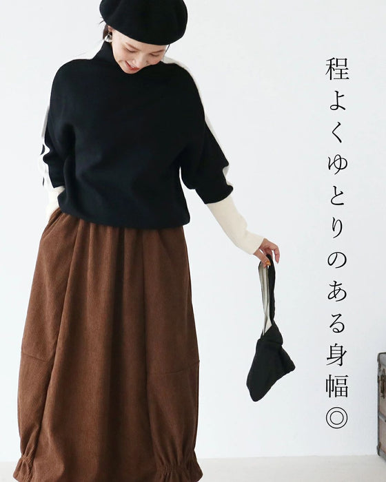 すっきり見えライン配色ニットトップス