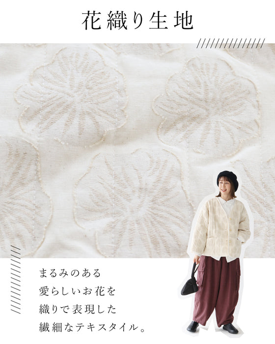 花織り中綿コート