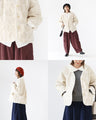 Floral woven padded coat