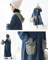 Mixed material denim dress